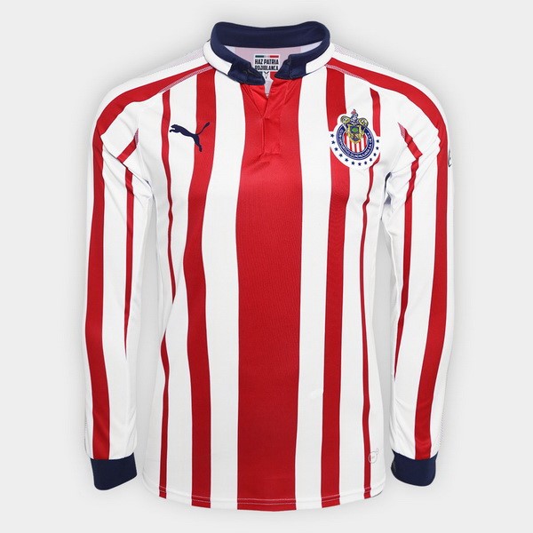 Camiseta CD Guadalajara Replica Primera Ropa ML 2018/19 Rojo Blanco